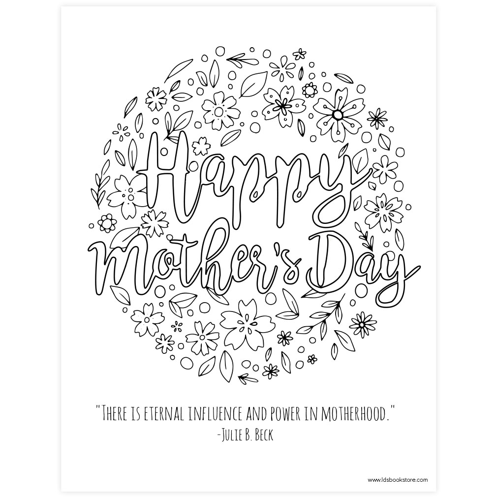 Happy mothers day coloring page
