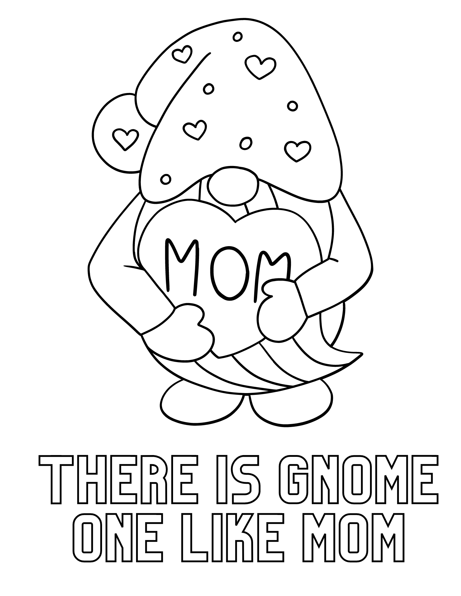 Free printable mothers day gnomes coloring pages