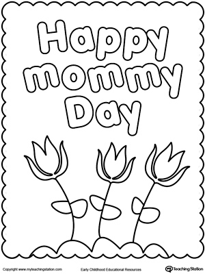 Free happy mothers day coloring page