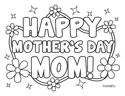Printable mothers day coloring pages
