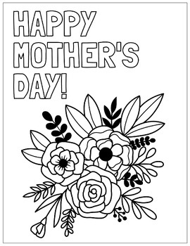 Free printable mothers day coloring page card tpt