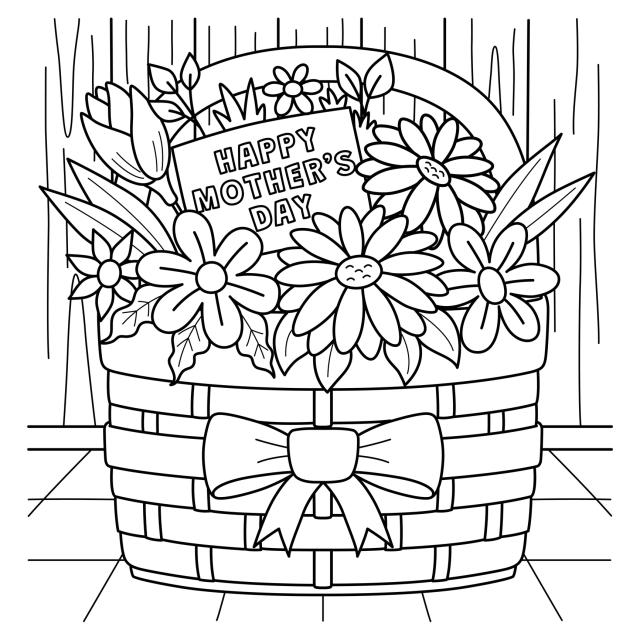 Printable mothers day coloring pages cards activities to keep kids busy