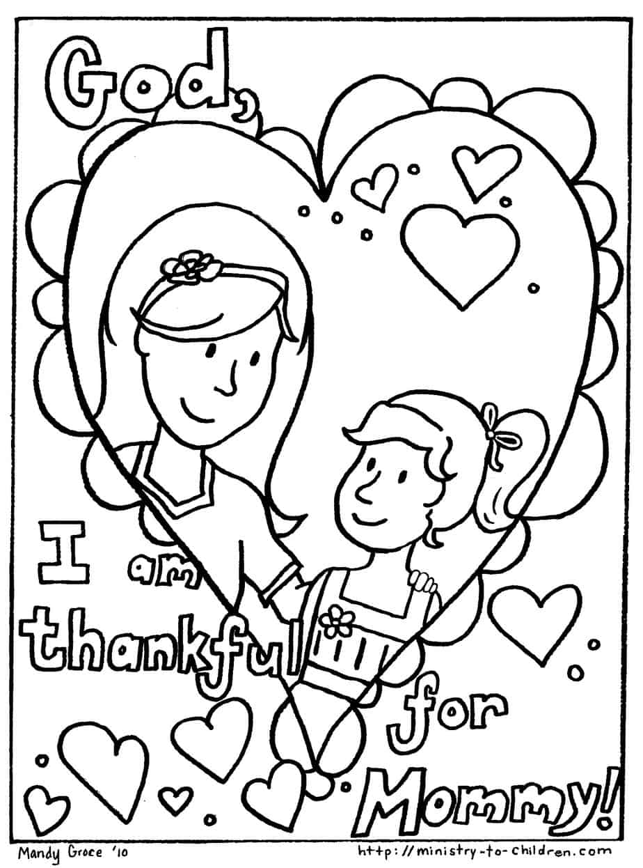Mothers day coloring pages free easy print pdf