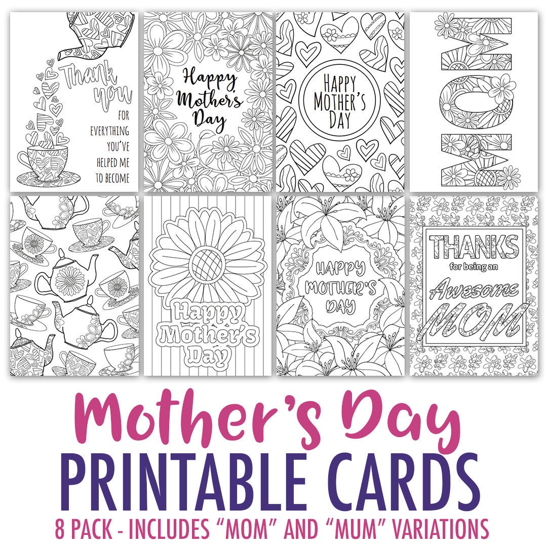 Mothers day coloring cards printable mothers day card templates coloring cards mom printable card mothers day gift coloring page