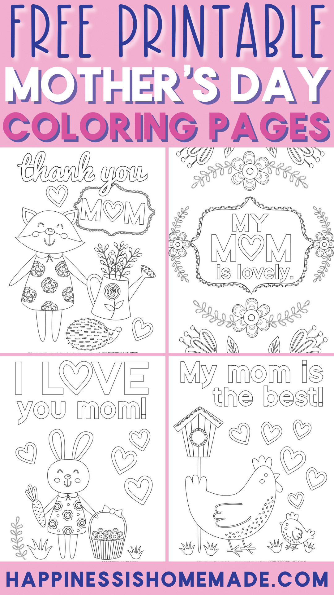 Mothers day printable coloring pages