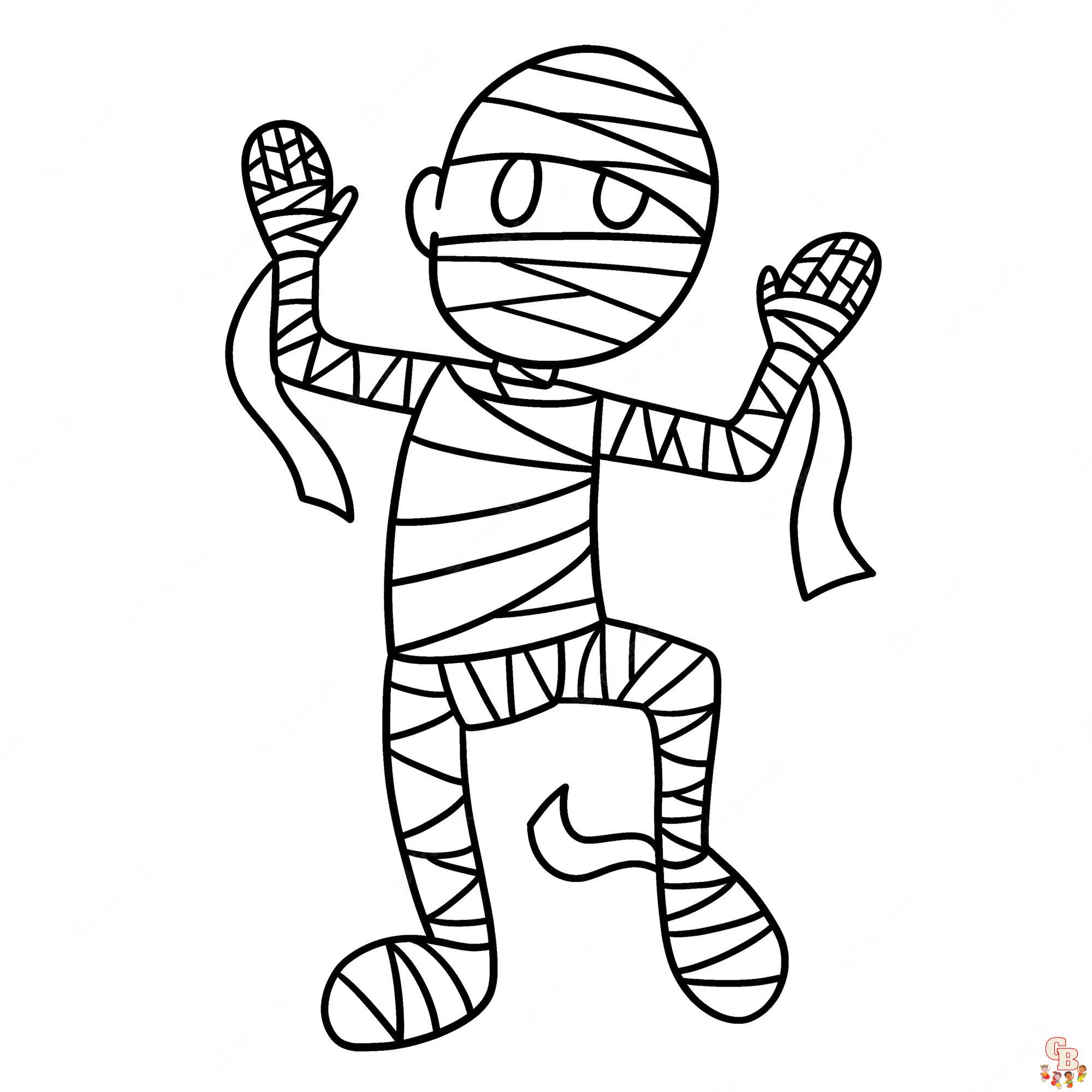 Mummy coloring pages for kids