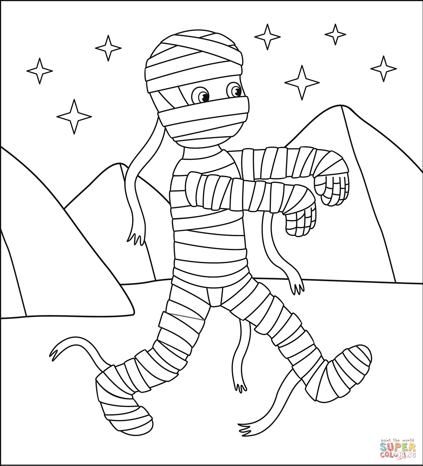 Mummy coloring page free printable coloring pages