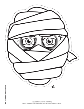 Printable male mummy mask to color mask