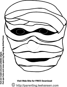 Mummy monster face mask to print and cut out