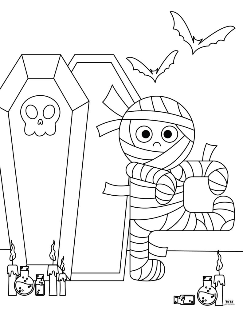 Mummy coloring pages templates