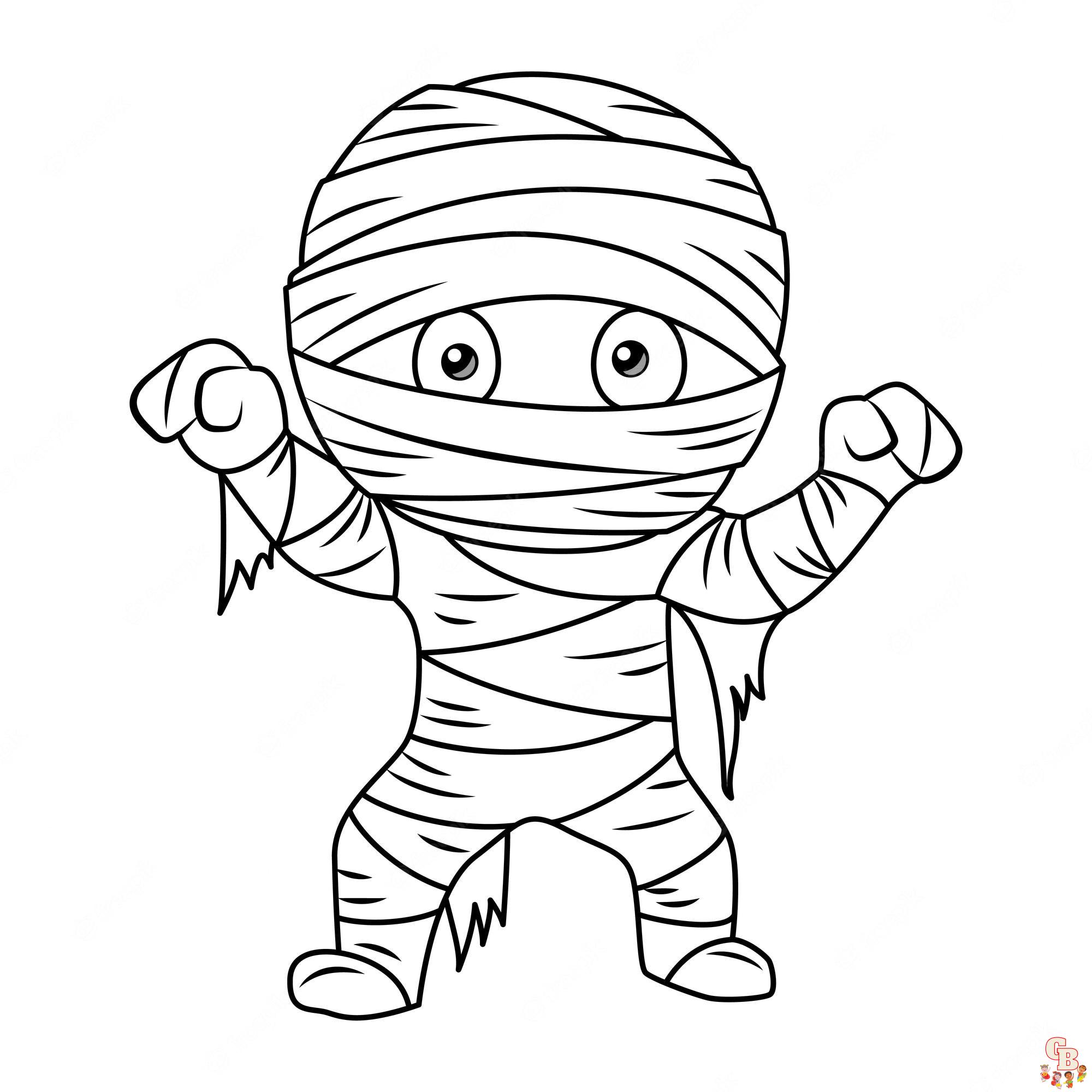 Mummy coloring pages for kids