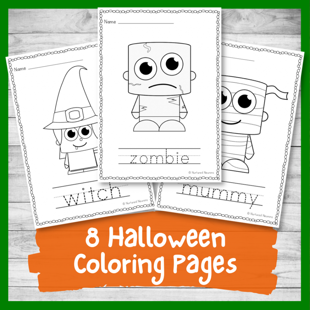 Simple halloween tracing and coloring pages printable pdf