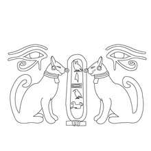 Hieroglyph and papyrus coloring pages