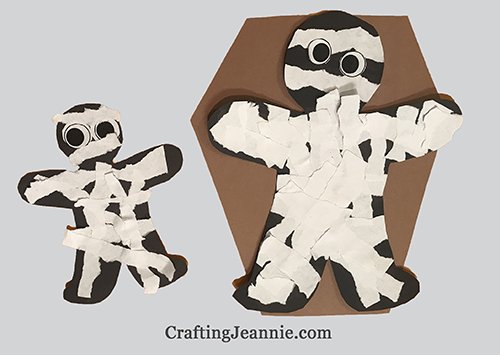 Easy paper mummy craft free template