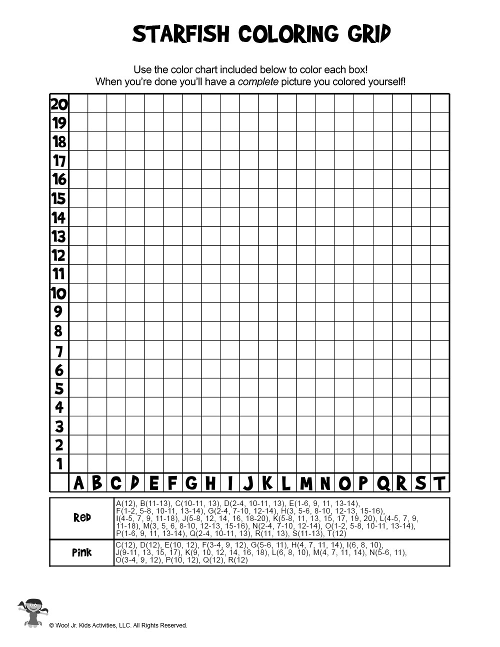 Summer mystery pictures pixel grid coloring pages woo jr kids activities childrens publishing