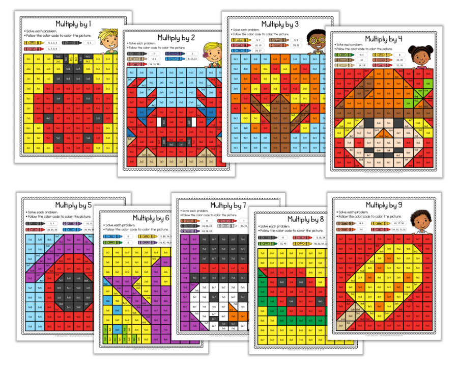 Fun multiplication coloring worksheets meaningful homeschooling