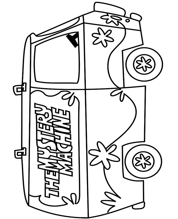 Scooby doo van coloring page for kids