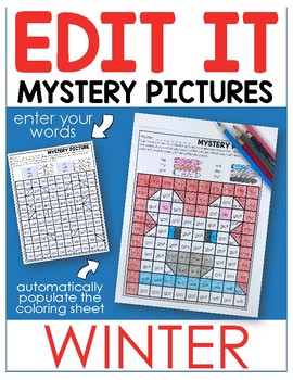 Editable color by sight word mystery pictures