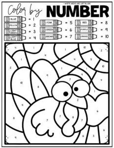 Free thanksgiving color by number printables