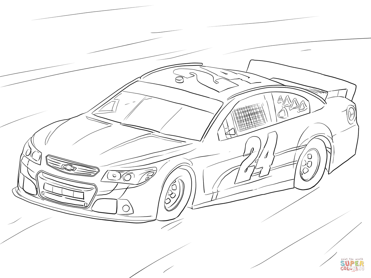 Jeff gordon nascar car coloring page free printable coloring pages