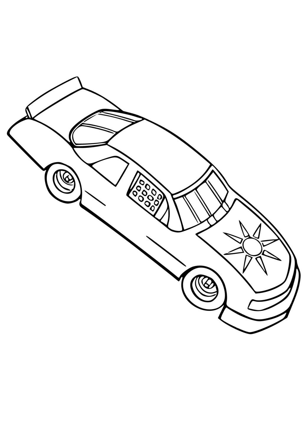 Free printable nascar sun coloring page for adults and kids