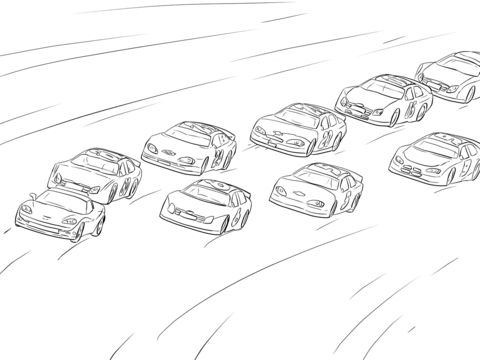 Nascar racing coloring page free printable coloring pages