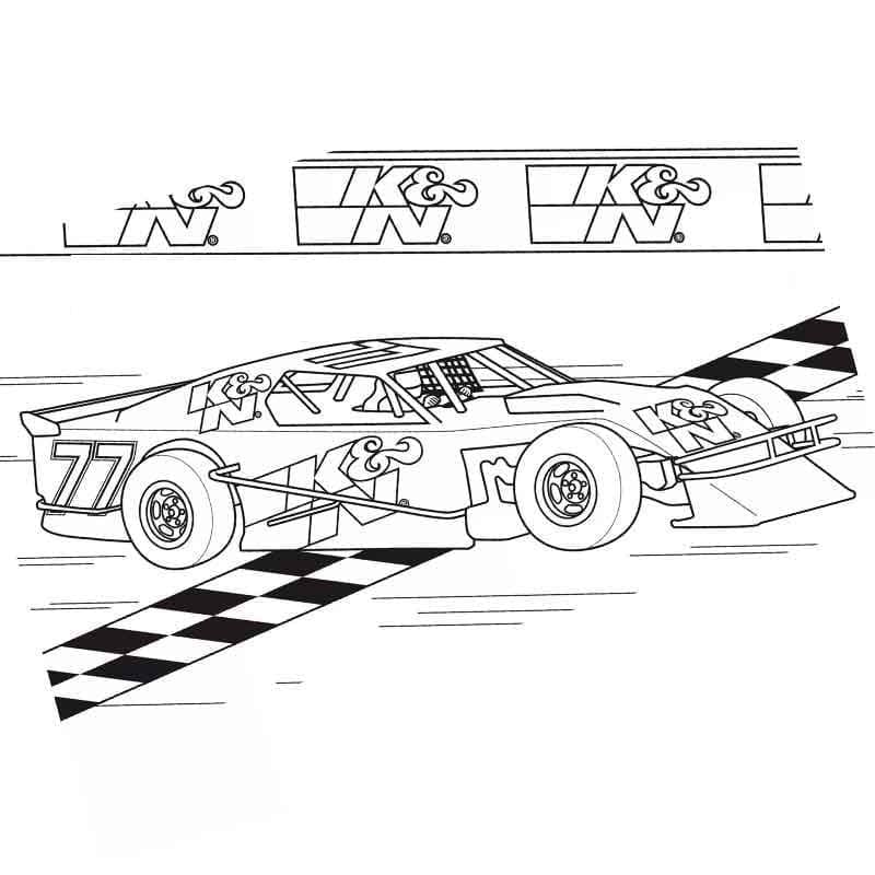 Free printable racing car coloring page