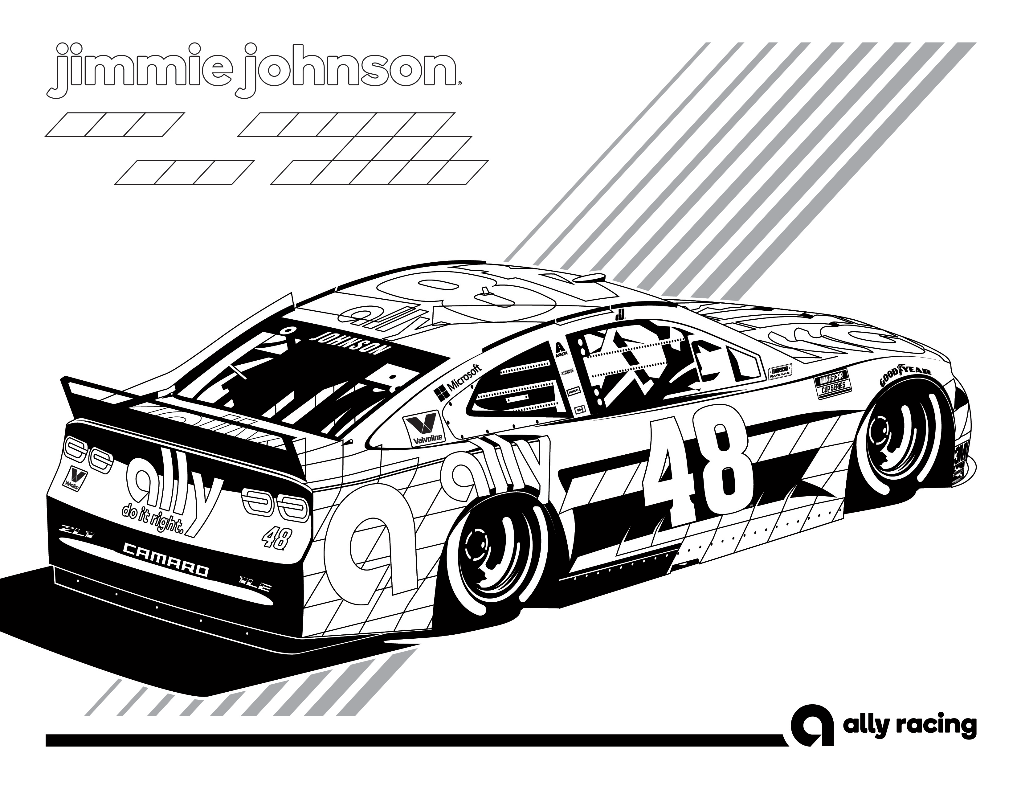 Nascar coloring pages pdf for free