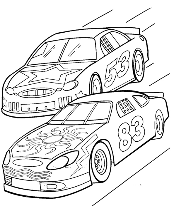 Sports nascar coloring page