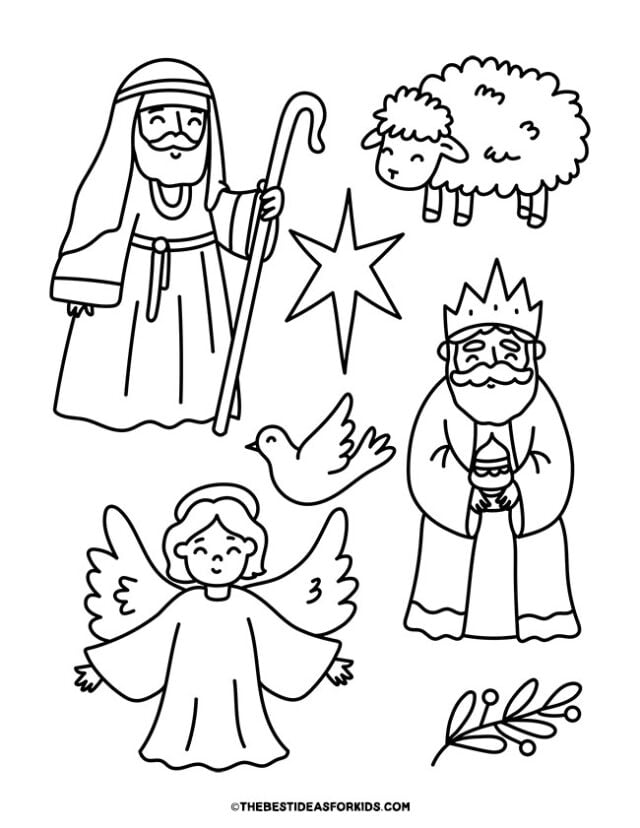 Nativity coloring pages free printables