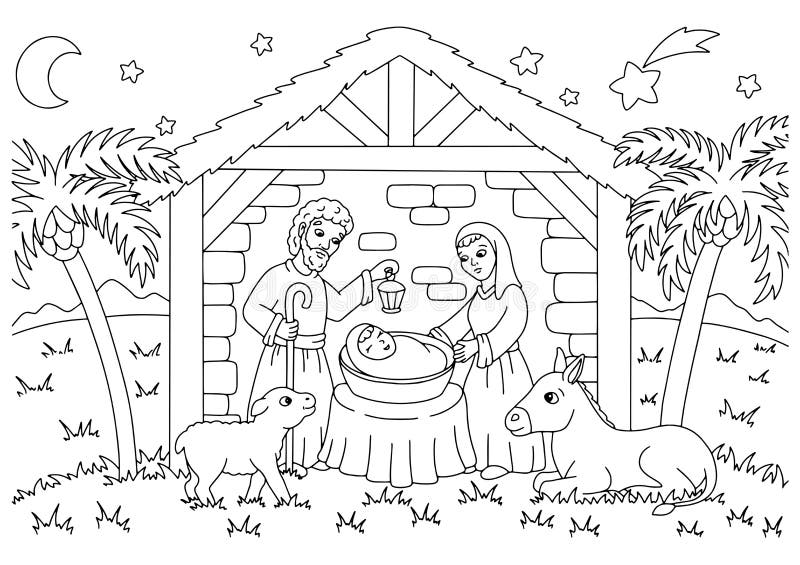 Nativity scene printable stock illustrations â nativity scene printable stock illustrations vectors clipart