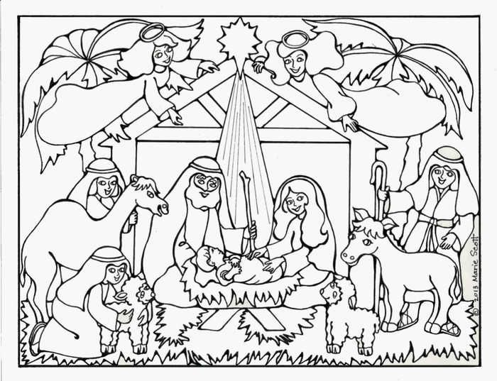 Nativity coloring pages free pdf