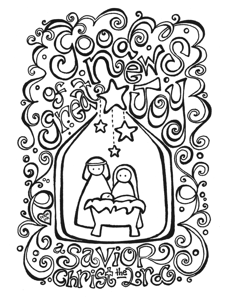 Free nativity coloring page coloring activity placemat fab n free
