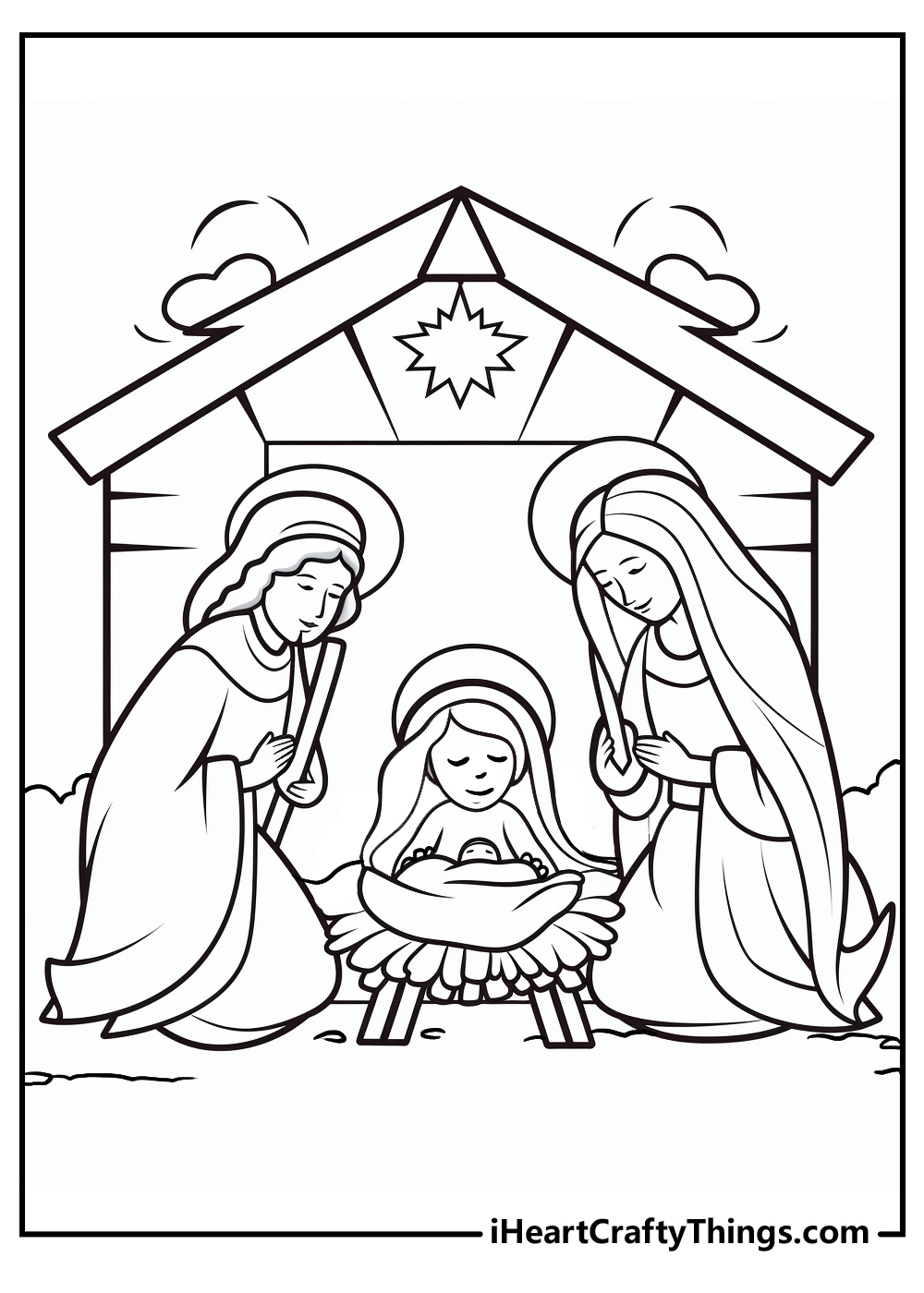 Nativity coloring pages free printables