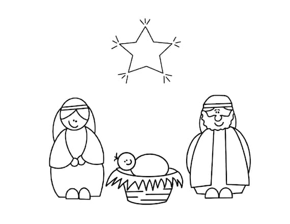 Nativity coloringbundle printabe coloring pages nativity coloring book kids christmas pages adult coloring book christmas downloads