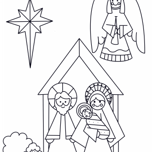 Printable nativity coloring page