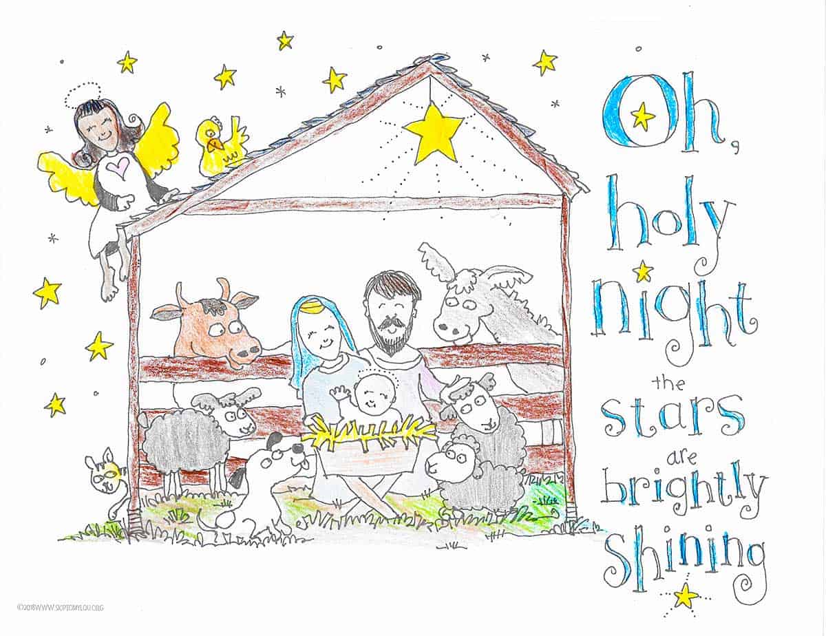 Nativity coloring pages skip to my lou
