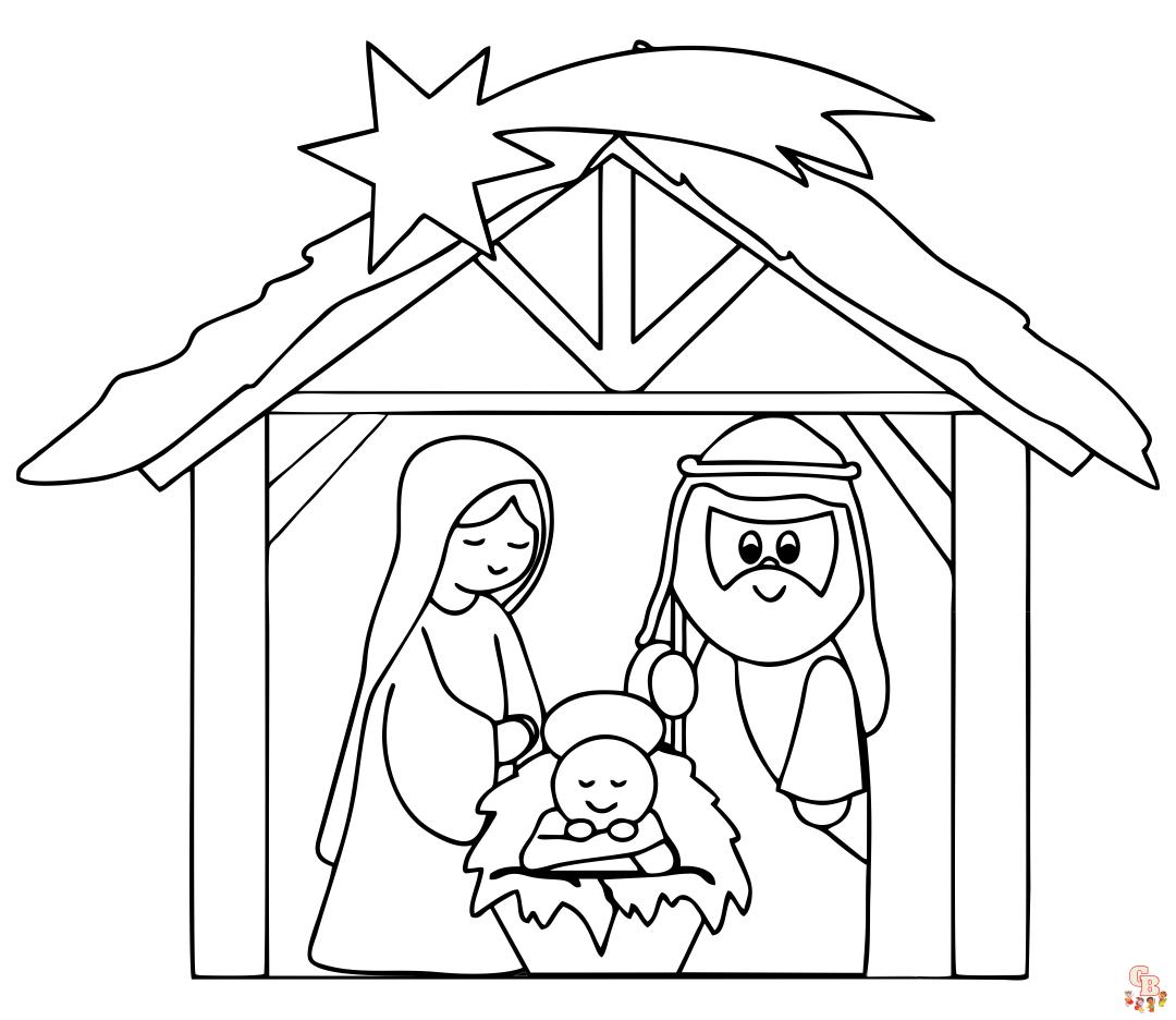 Nativity coloring pages free printable