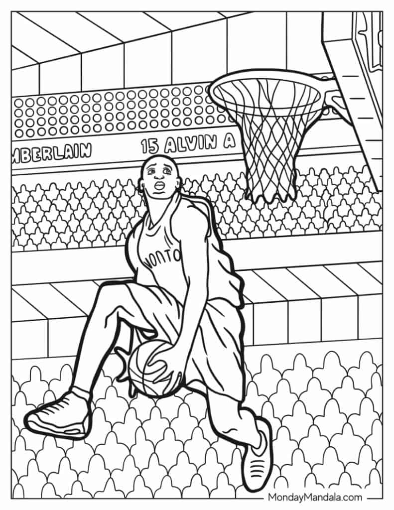 Nba basketball coloring pages free pdf printables