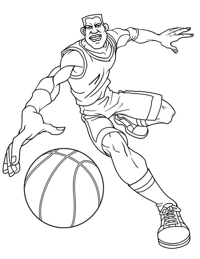 Free collection of basketball coloring pages for kids