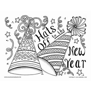 New years coloring pages for grownups