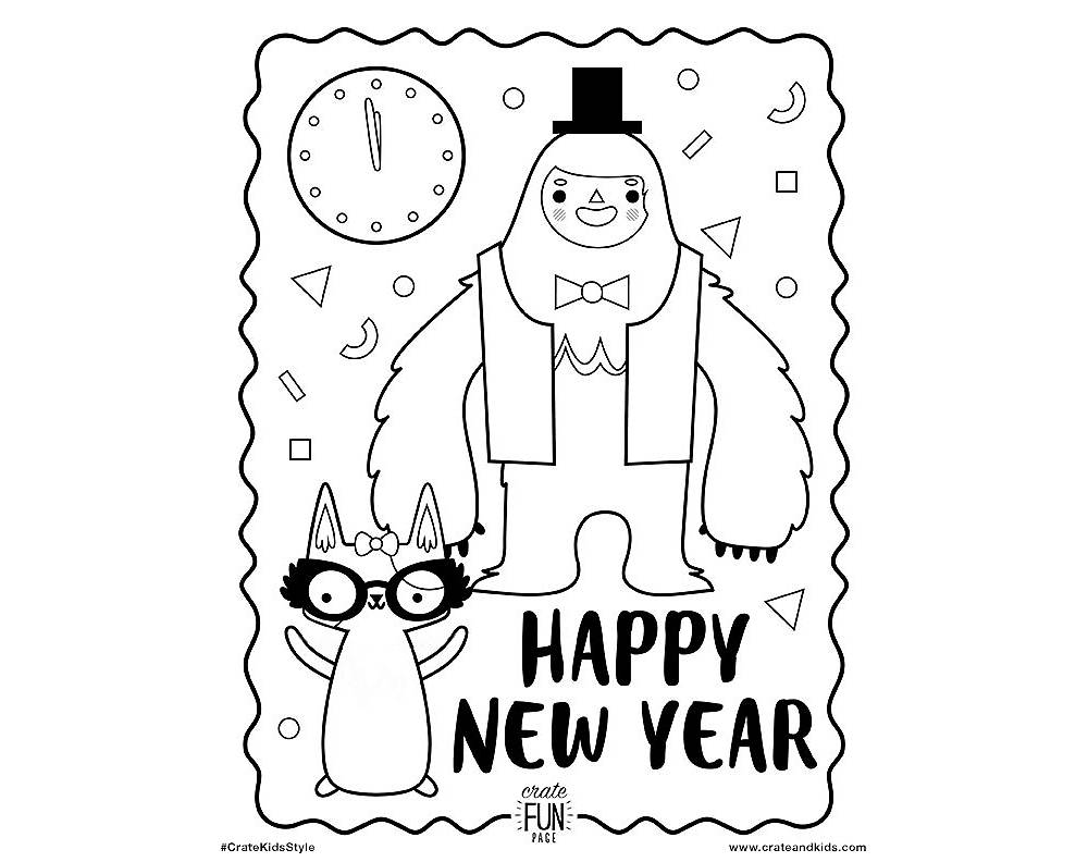 Kids new years eve free printable coloring page crate kids