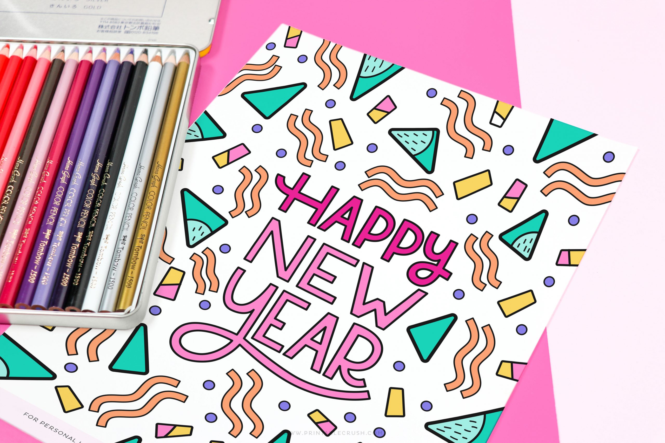 Download this new years coloring page for free