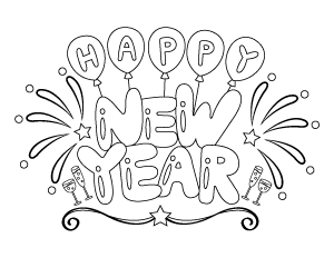 Free printable new year coloring pages