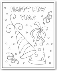 New years coloring pages