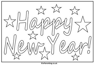 New year louring pages free printables
