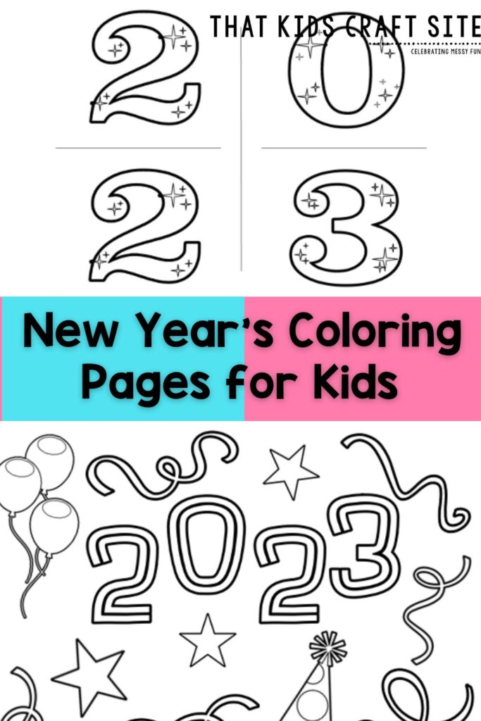 New years coloring pages for kids