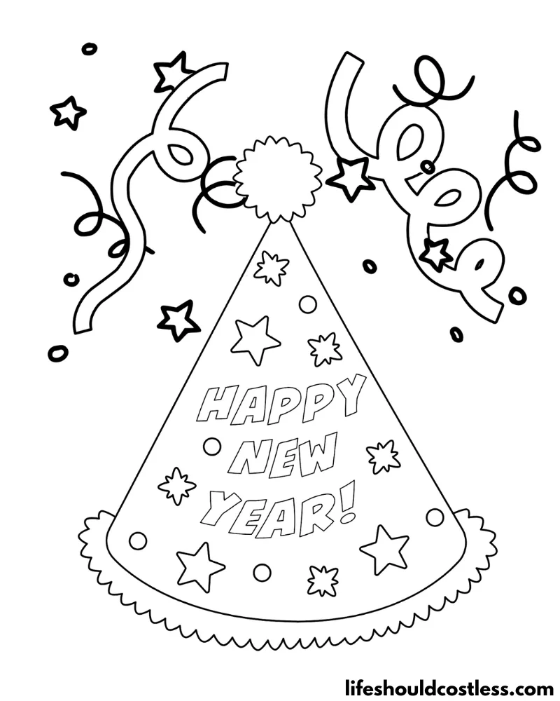 New year coloring pages free printable pdf templates