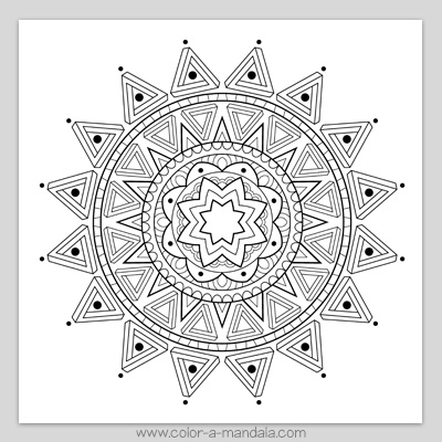 Optical illusion mandala coloring page m