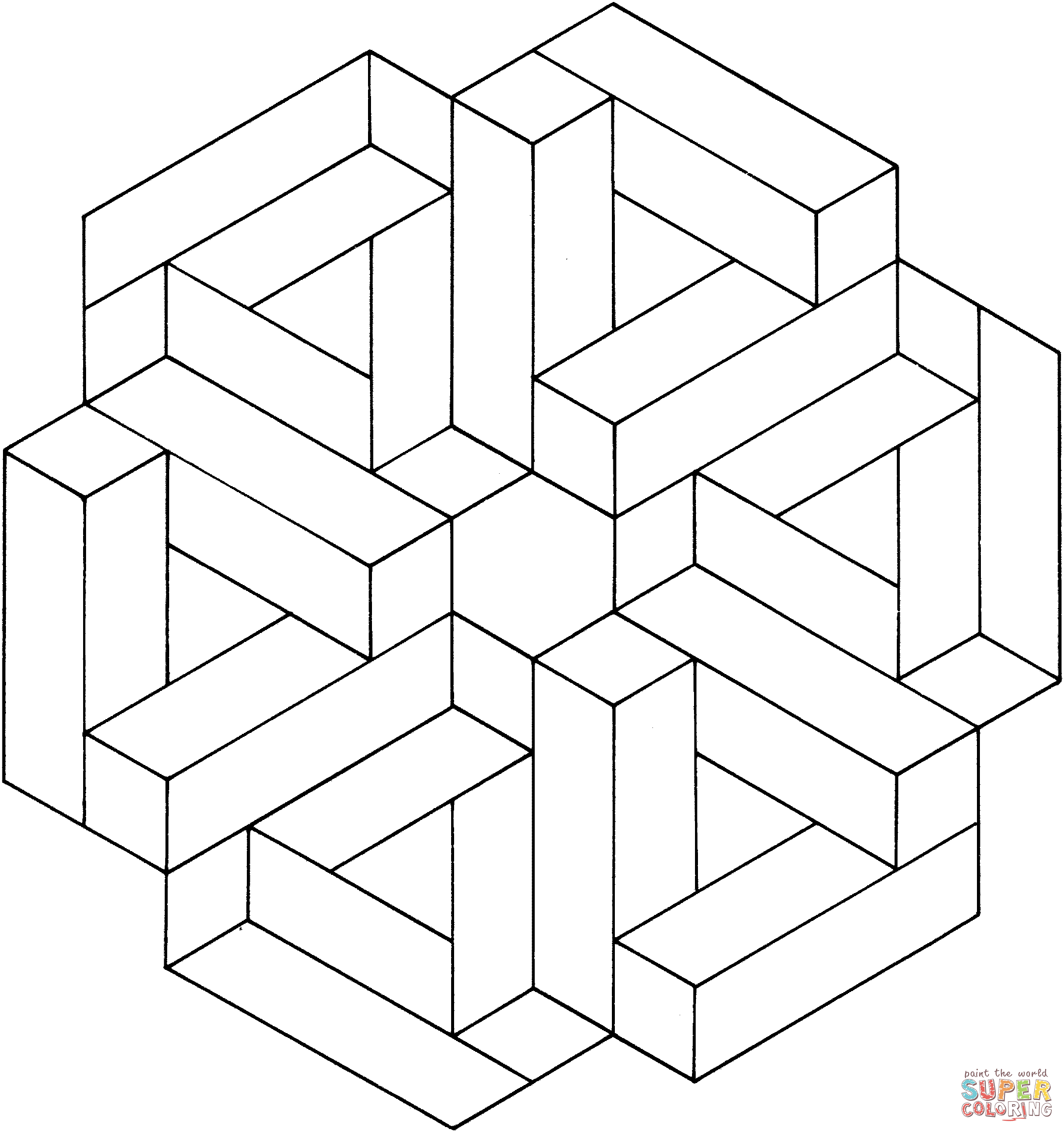 Optical illusion coloring page free printable coloring pages optical illusions geometric art optical illusions art